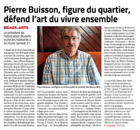 Pierre BUISSON, figure incontournable de l'association Bozarts-Pierre Rouge